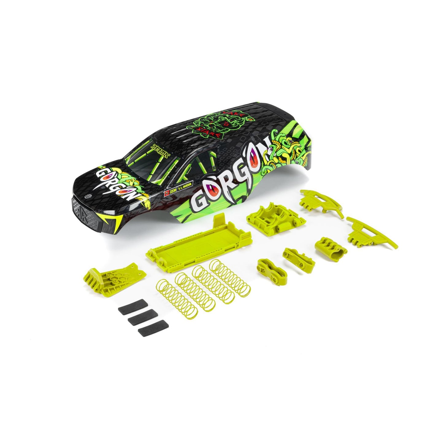 ARRMA 402349 GORGON Fluorescent Yellow Painted Decaled Body Set