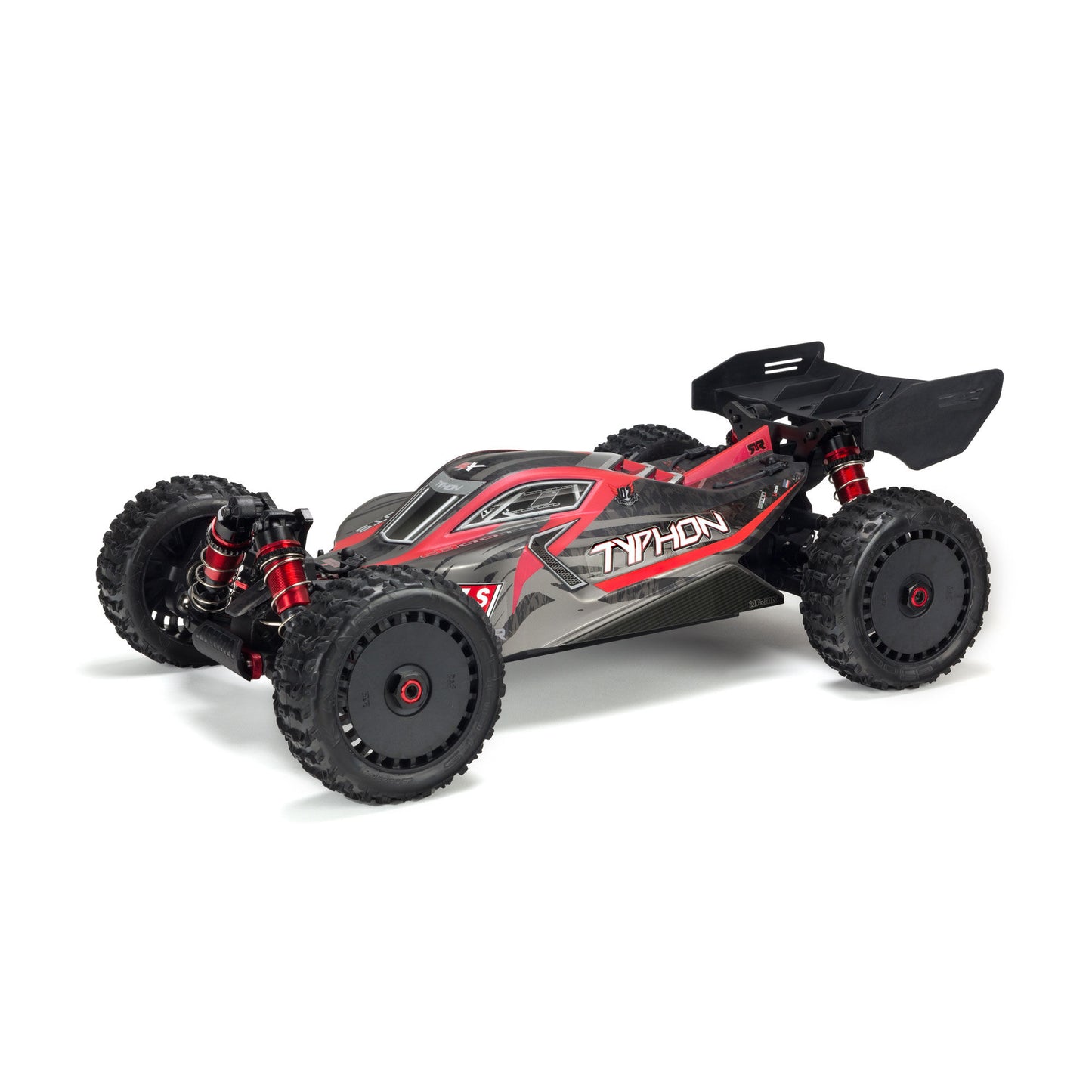 ARRMA ARA406120 1:8 TYPHON 6S Black/Red Painted Body with Decals