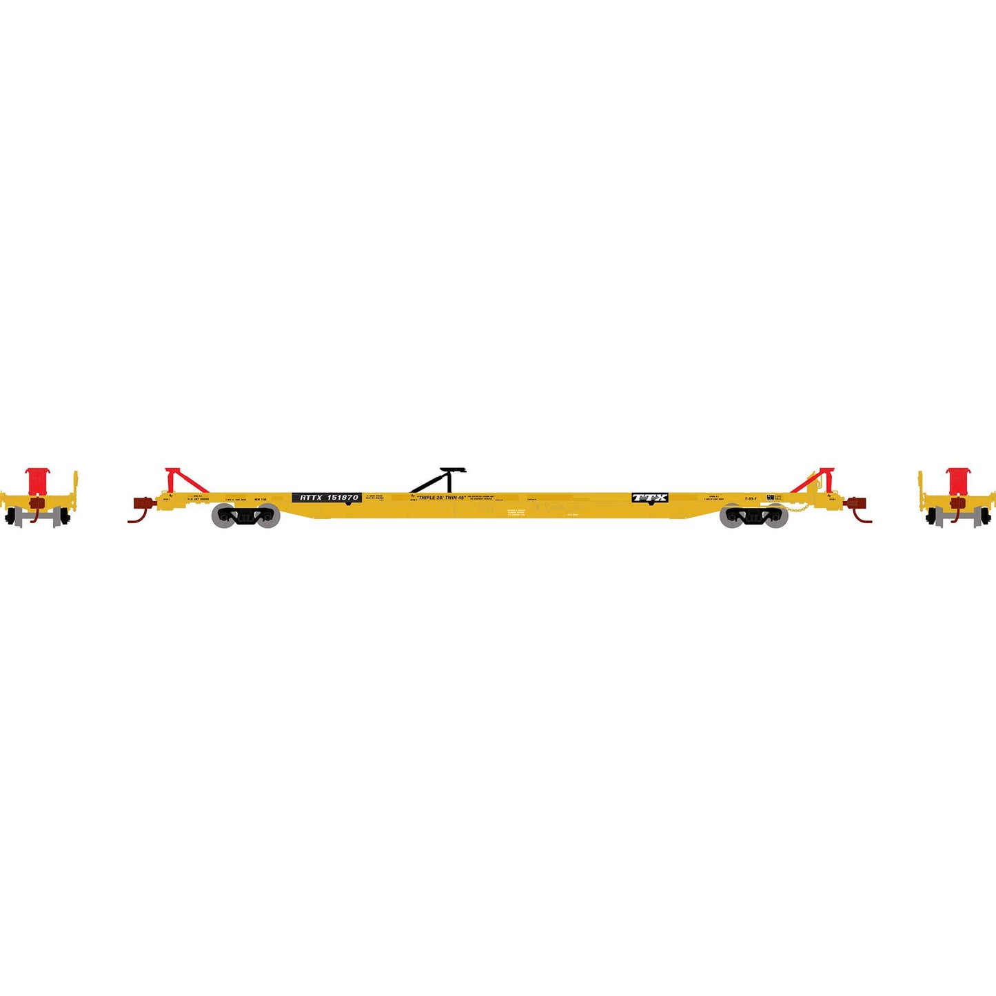 Athearn 14353 N RTTX/Yellow 1991 Logo F89F TOFC Flat Car #151870