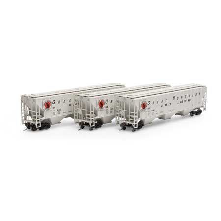 Athearn ATH18783 HO Scale RTR Great Northern PS 4740 Covered Hopper (Pack of 3)