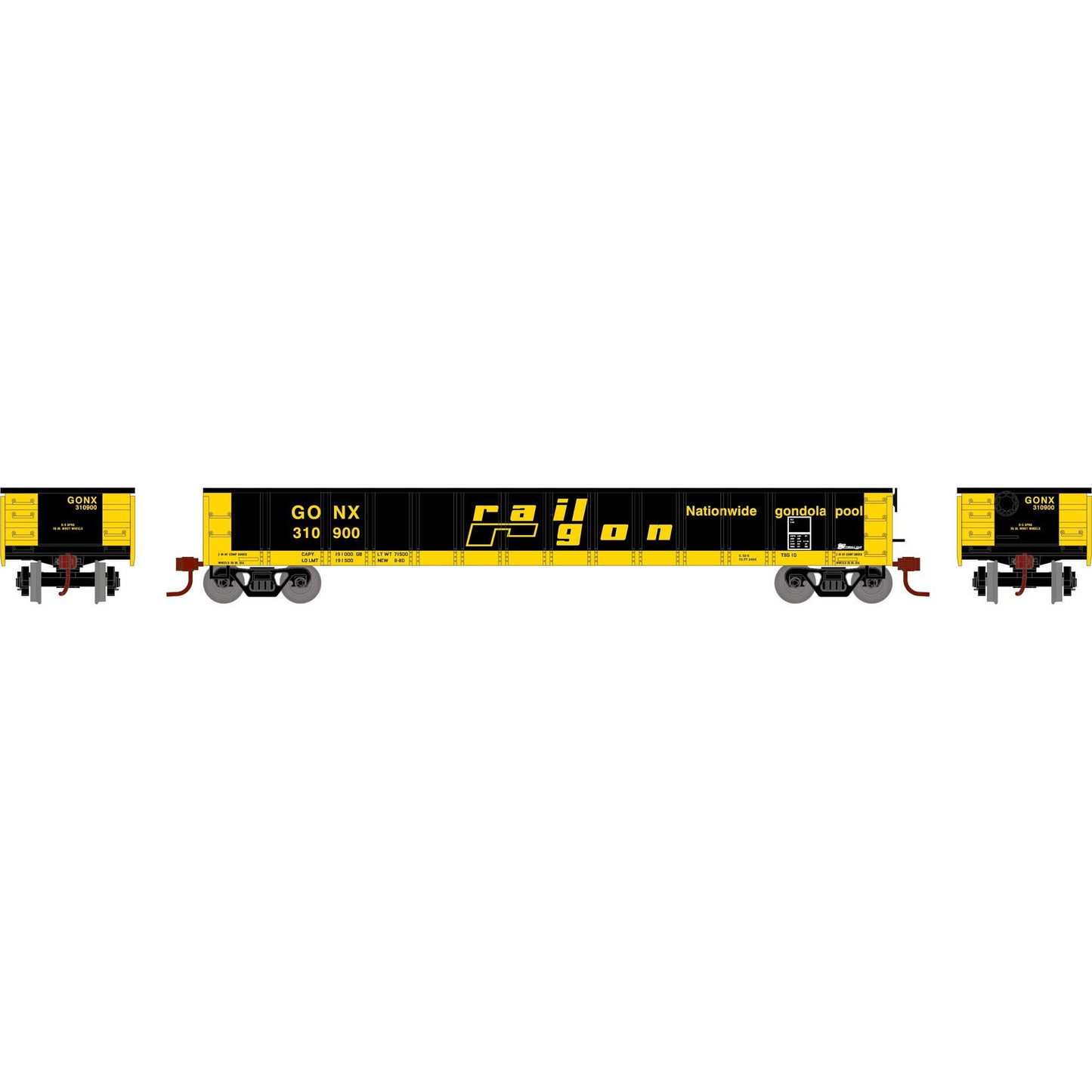 Athearn 6619 N Railgon GONX 52' Mill Gondola #310900