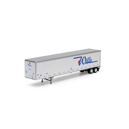 Athearn 72814 HO Willis RTR 53' Wabash Plate Trailer #648