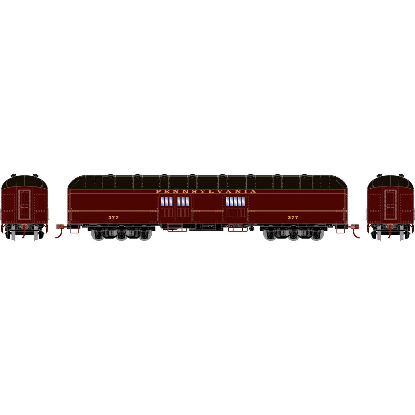 Athearn 73028 HO Pennsylvania Railroad Arch Roof Baggage Ready-To-Run #377