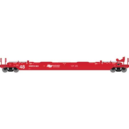 Athearn 7435 HO NWCX RTR 48' Husky Stack Well Car #981 LN/Box