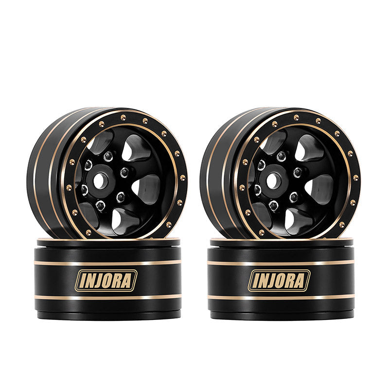 Injora YQW-1012BGD Micro Crawlers 1.0" Brass -4.7mm Offset Wheels (Pack of 4)