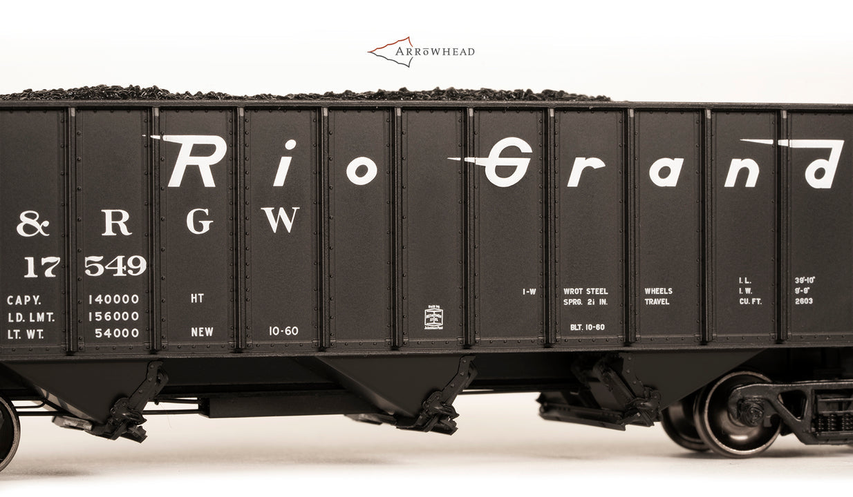Arrowhead Models ARR-1020-12 HO Rio Grande Committee Design Hopper #17615
