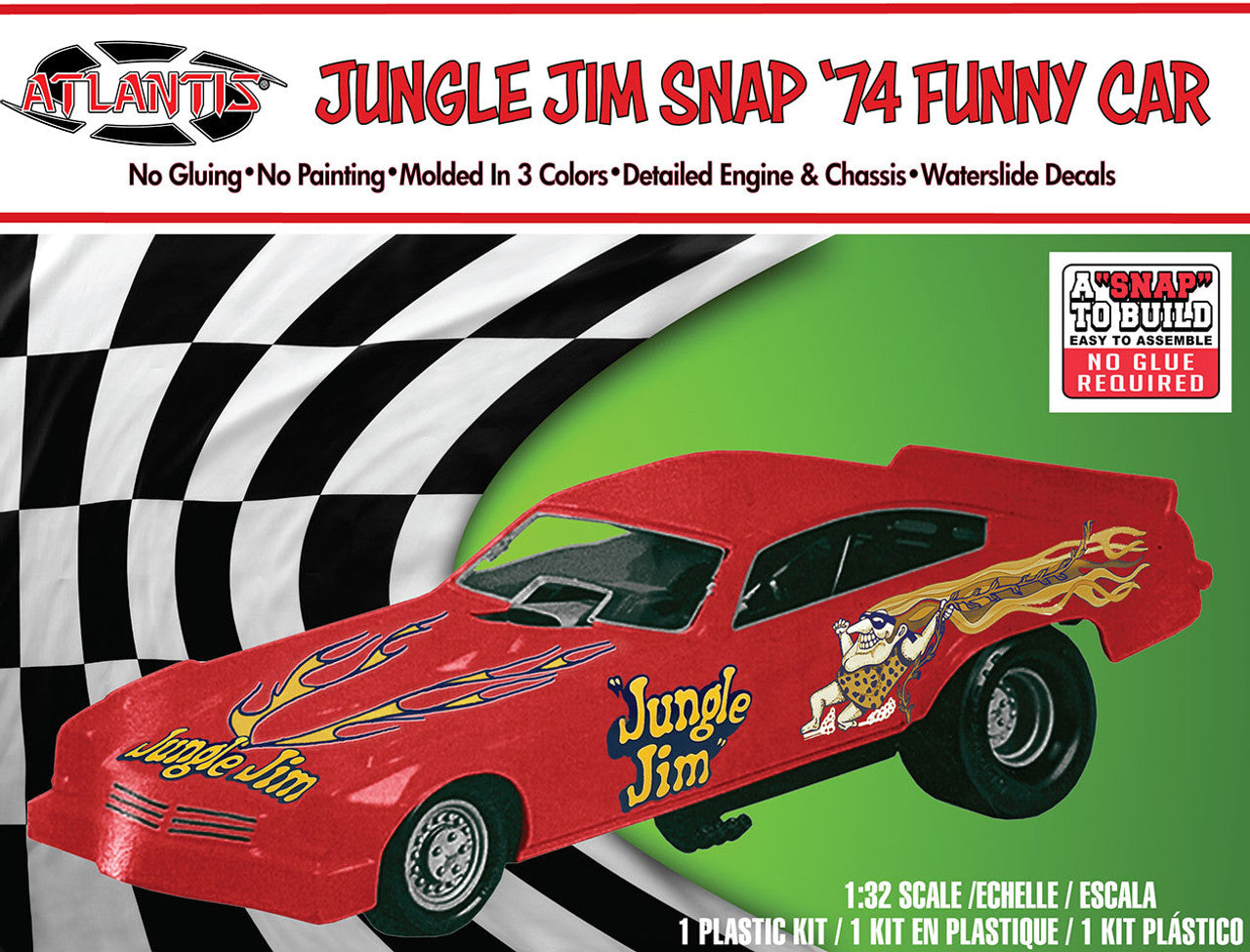 Atlantis Models H1119 1:32 Snap Jungle Jim 74 Funny Car Plastic