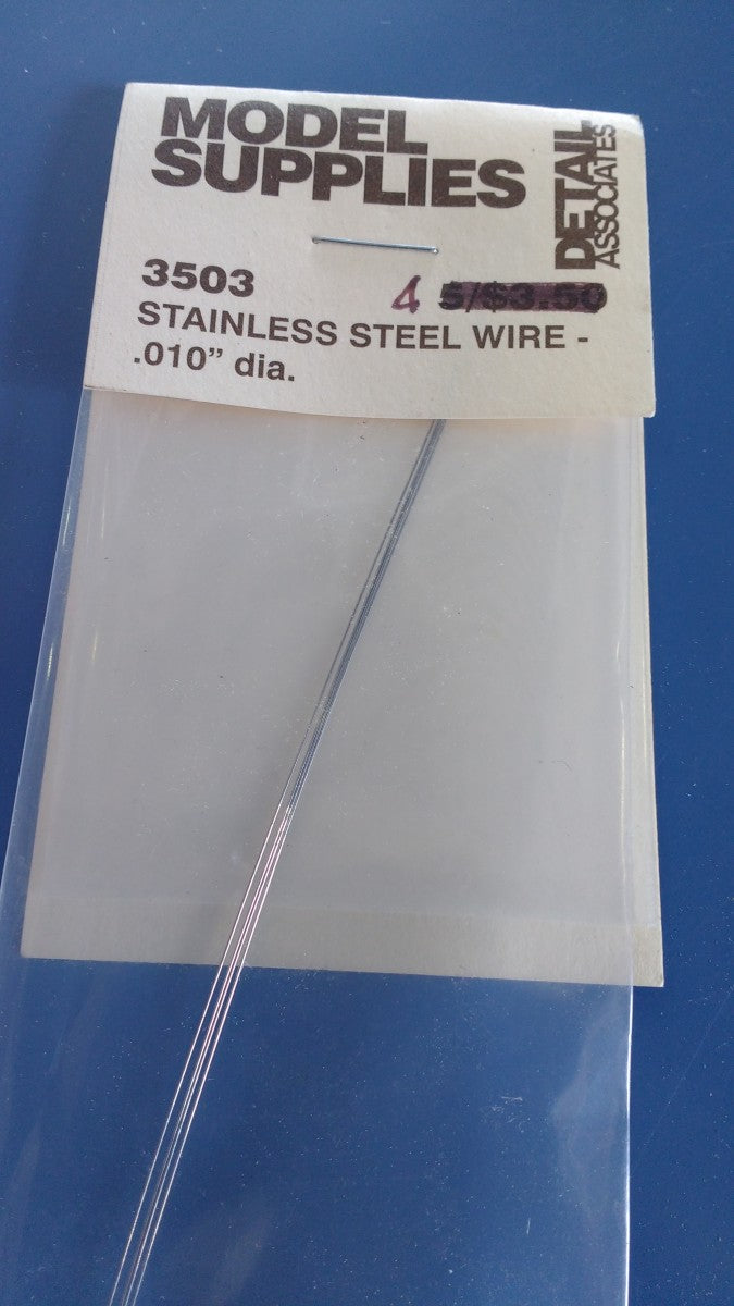 Detail Associates 3503 .010" Diameter Stainless Steel Wire (Pack of 4)
