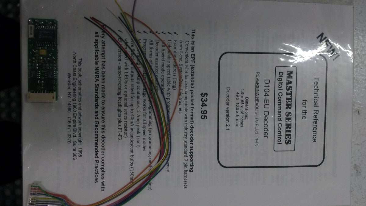 NCE D104-EU Master Series Digital Command Control Decoder