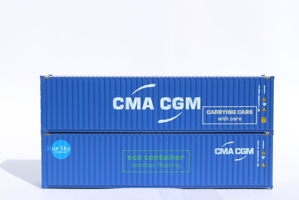 JTC Model Trains 405090 N CMA CGM 40' HC C.S. Container Pack A (Pack of 2)