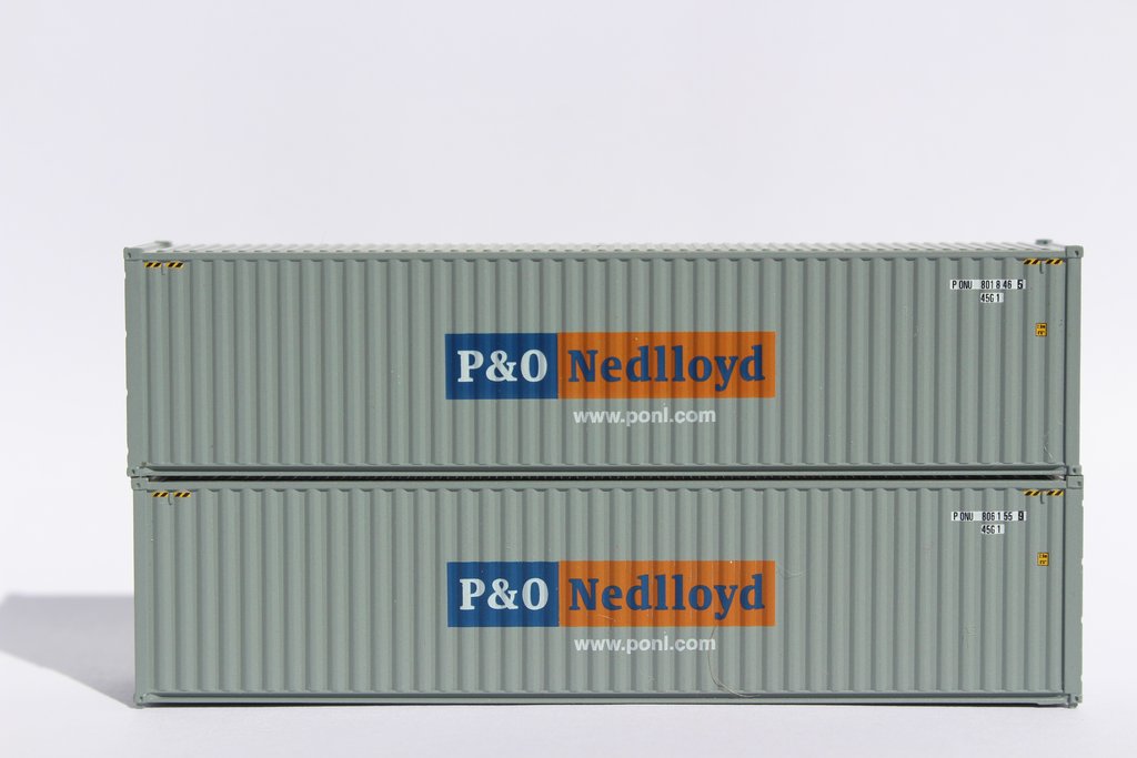 JTC Model Trains 405009 N P&O Nedlloyd 40' High Cube Container (Pack of 2)