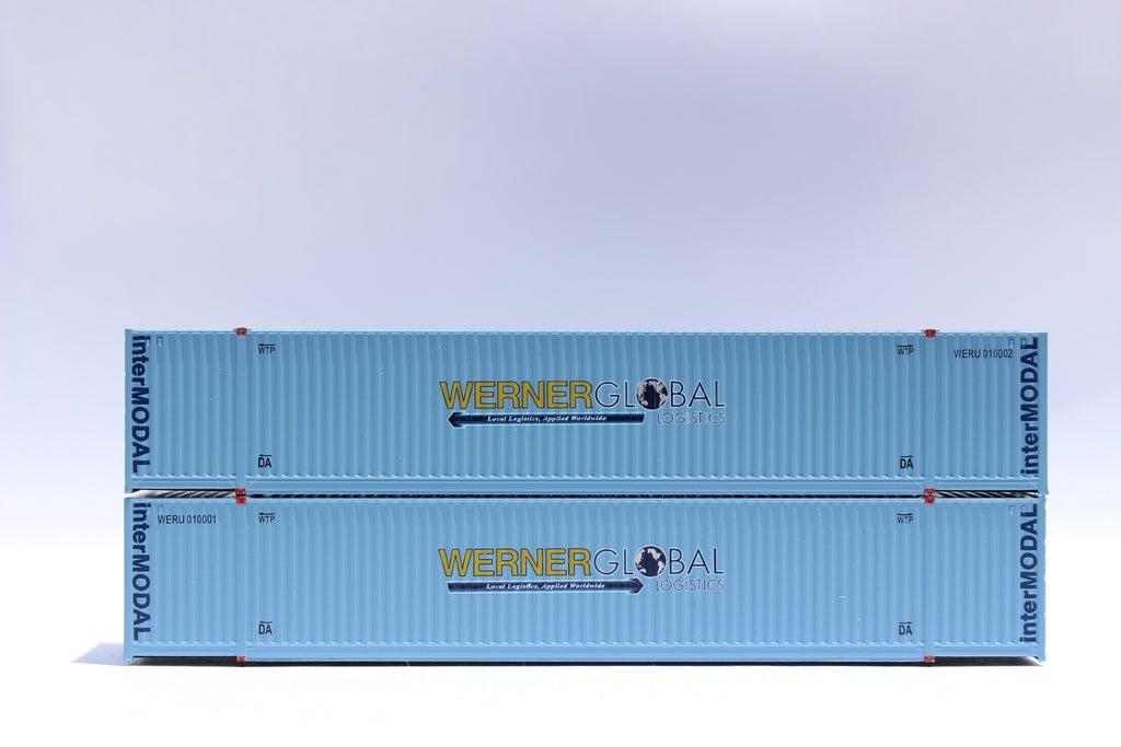 JTC Model Trains 537008 N Werner Global 53' 8-55-8 HC Container (Pack of 2)
