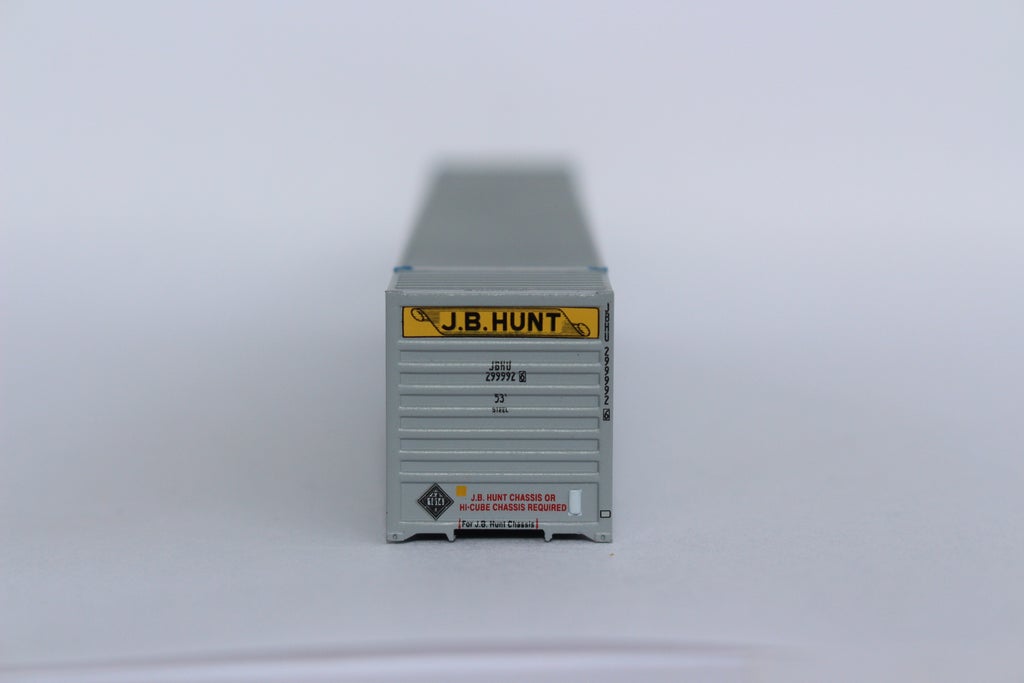 JTC Model Trains 535028 N Gray JB Hunt Ocean 53' 6-42-6 Hi-Cube C.S. Container