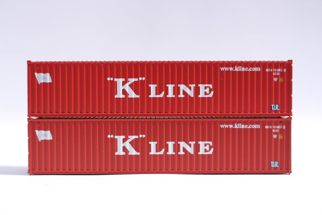 JTC Model Trains 405341 N K-Line 40' Standard C.S. Steel Container (Pack of 2)