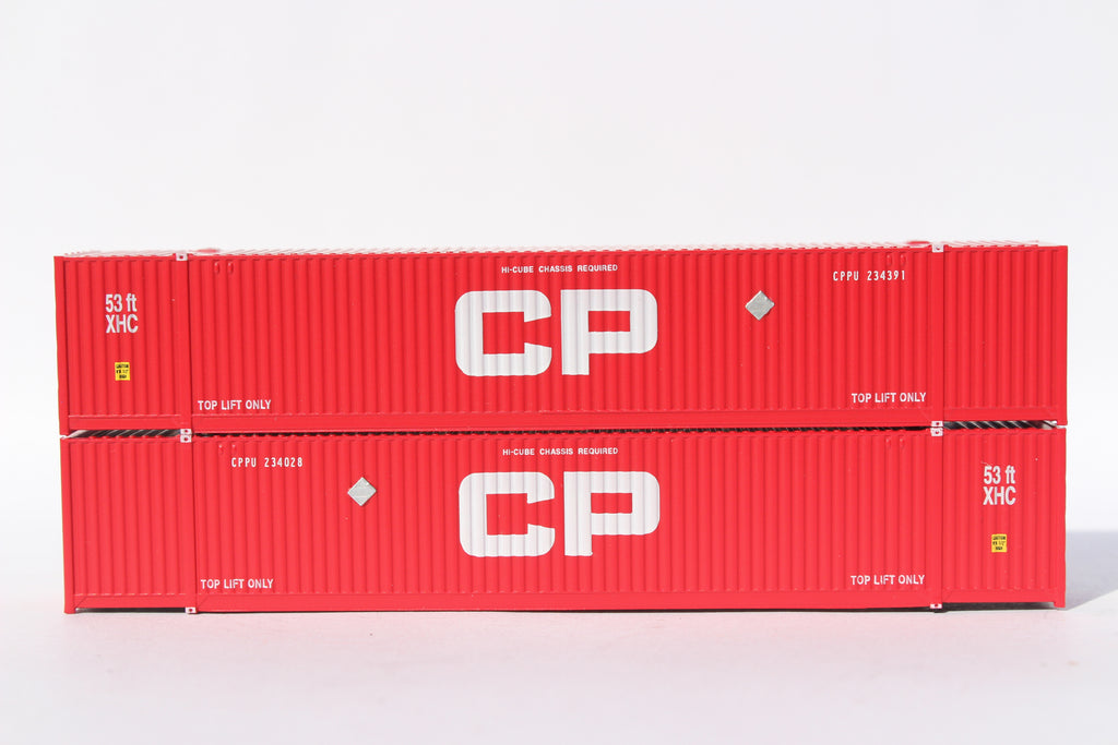 JTC Model Trains 537024 N CP 53' HC 8-55-8 Corrugated Containers (Set of 2)