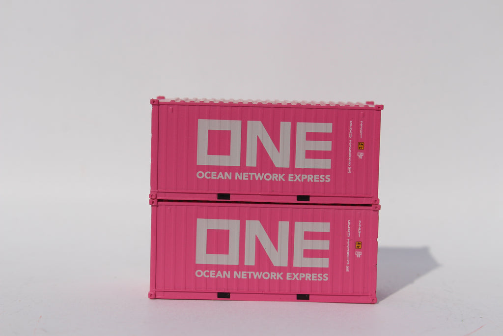 JTC Model Trains 205460 N ONE Magenta 20' Std. Height Containers #4 (Set of 2)