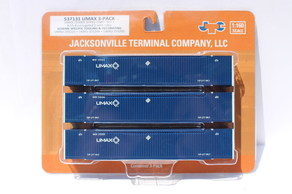 JTC Model Trains 537131 N UMAX UP/CSX 53' High Cube Container (Set of 3)