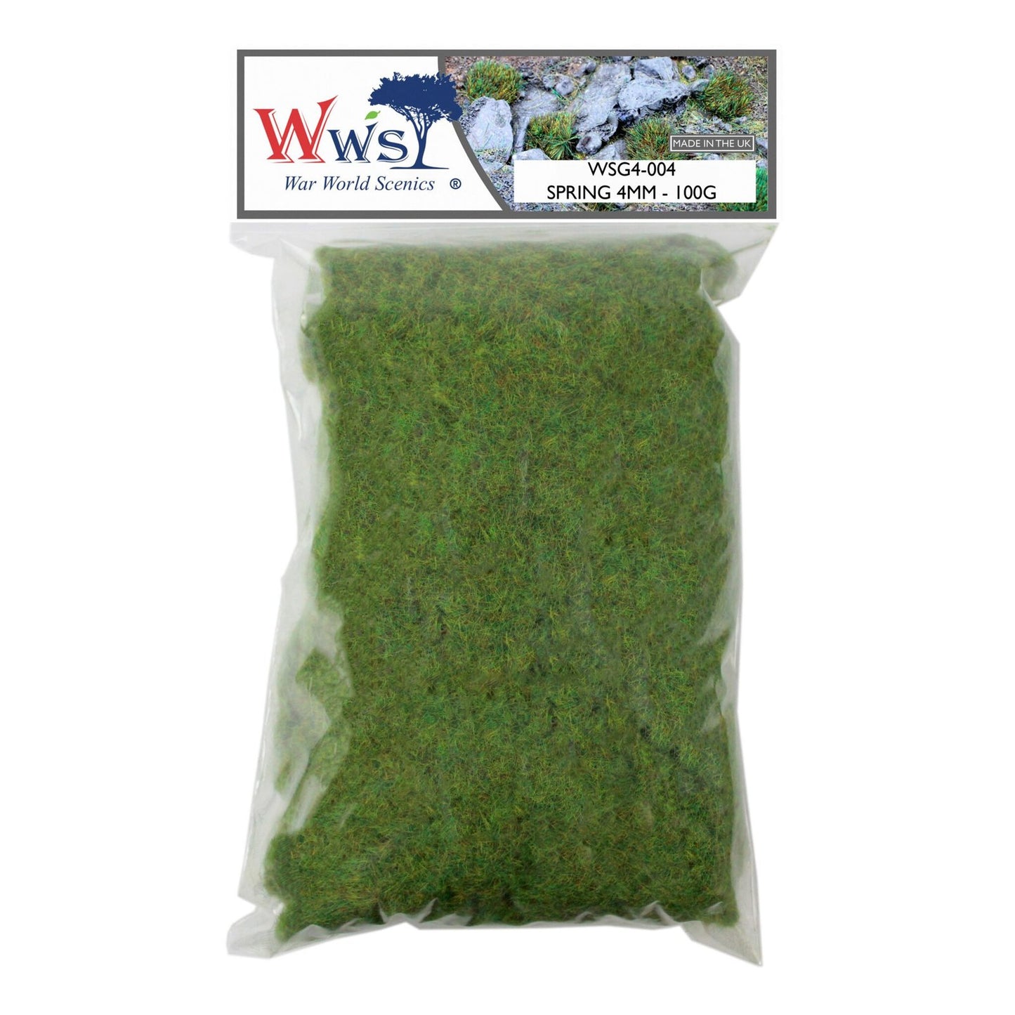 WWScenics WSG4-004 4mm Spring Static Grass - 100 g Bag