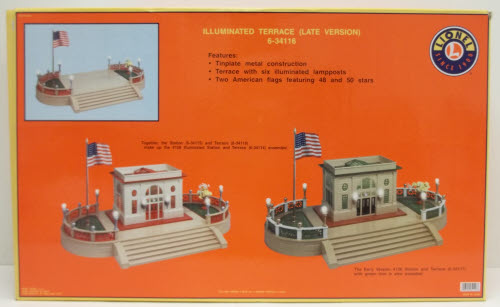 Lionel 6-34116 Standard Gauge Illuminated Terrace (Late Version) EX/Box
