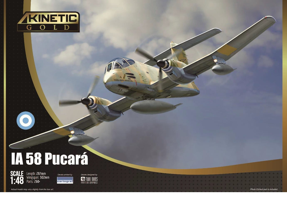 Kinetic Model 48078 1:48 FMA IA 58 Pucara Military Aircraft Plane Model Kit