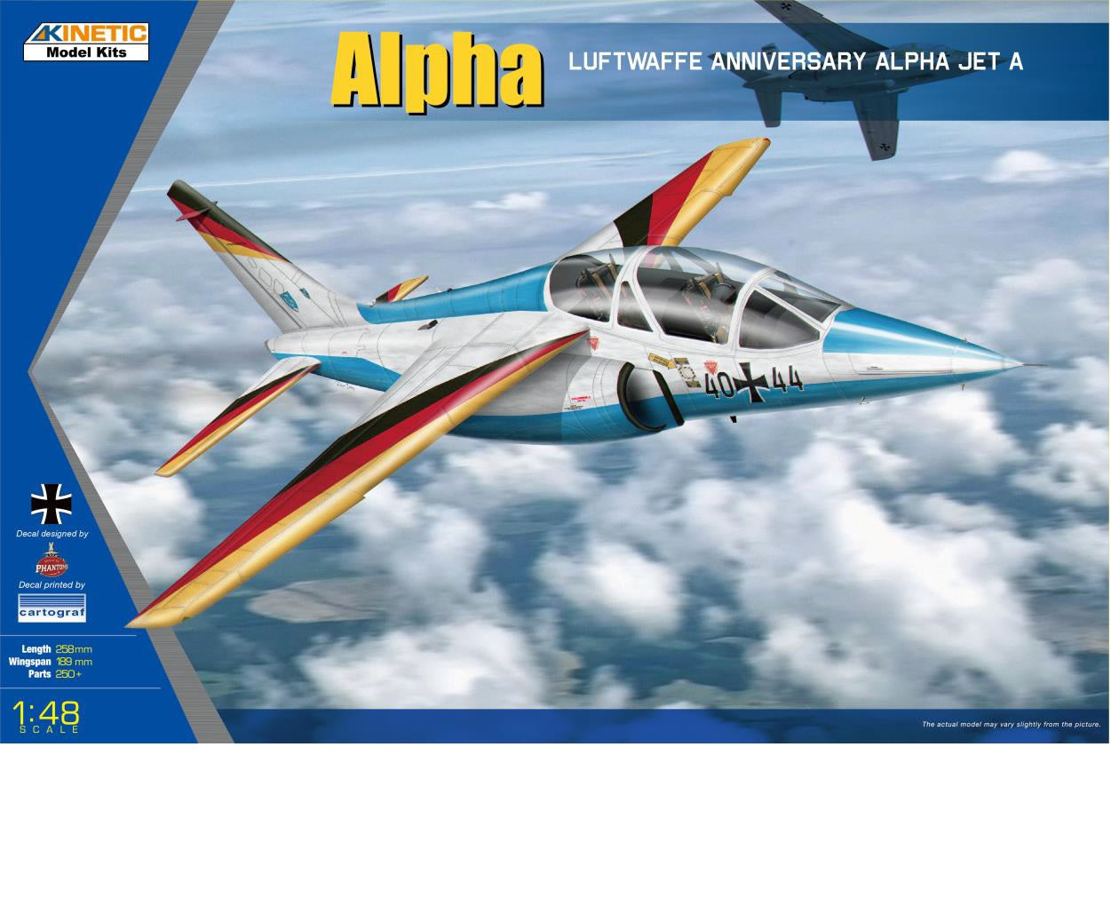 Kinetic 48087 1:48 Dassault/Dornier Luffwaffe Anniv. Alpha Jet Plane Kit