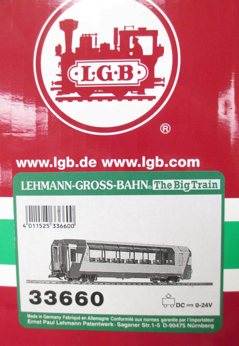 LGB 33660 G Scale Panorama Car RhB/MGB GEX EX/Box