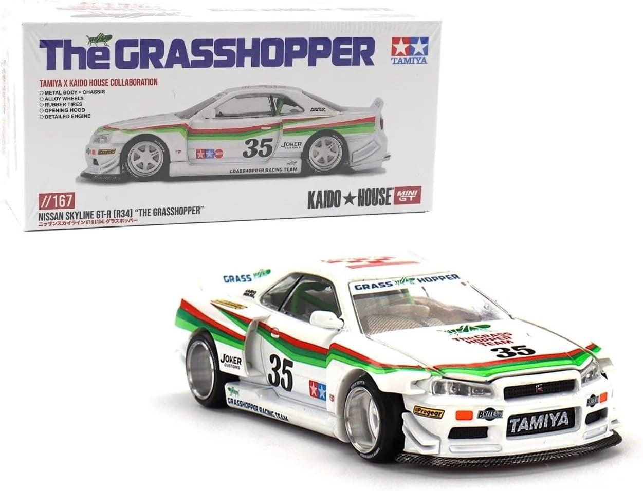 Tamiya KHMG167 1:64 The Grasshopper Nissan Skyline GT-R R34 Car