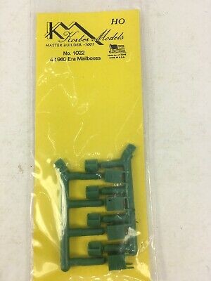 Korber 1022 HO Scale Green 1900 Early Era Mailboxes (Pack of 4)