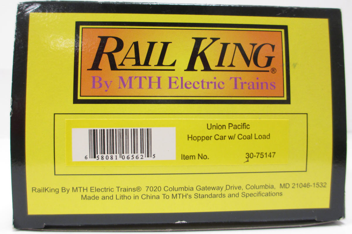 MTH 30-75147 O Gauge Union Pacific Hopper Car w/ Coal Load #37842 LN/Box