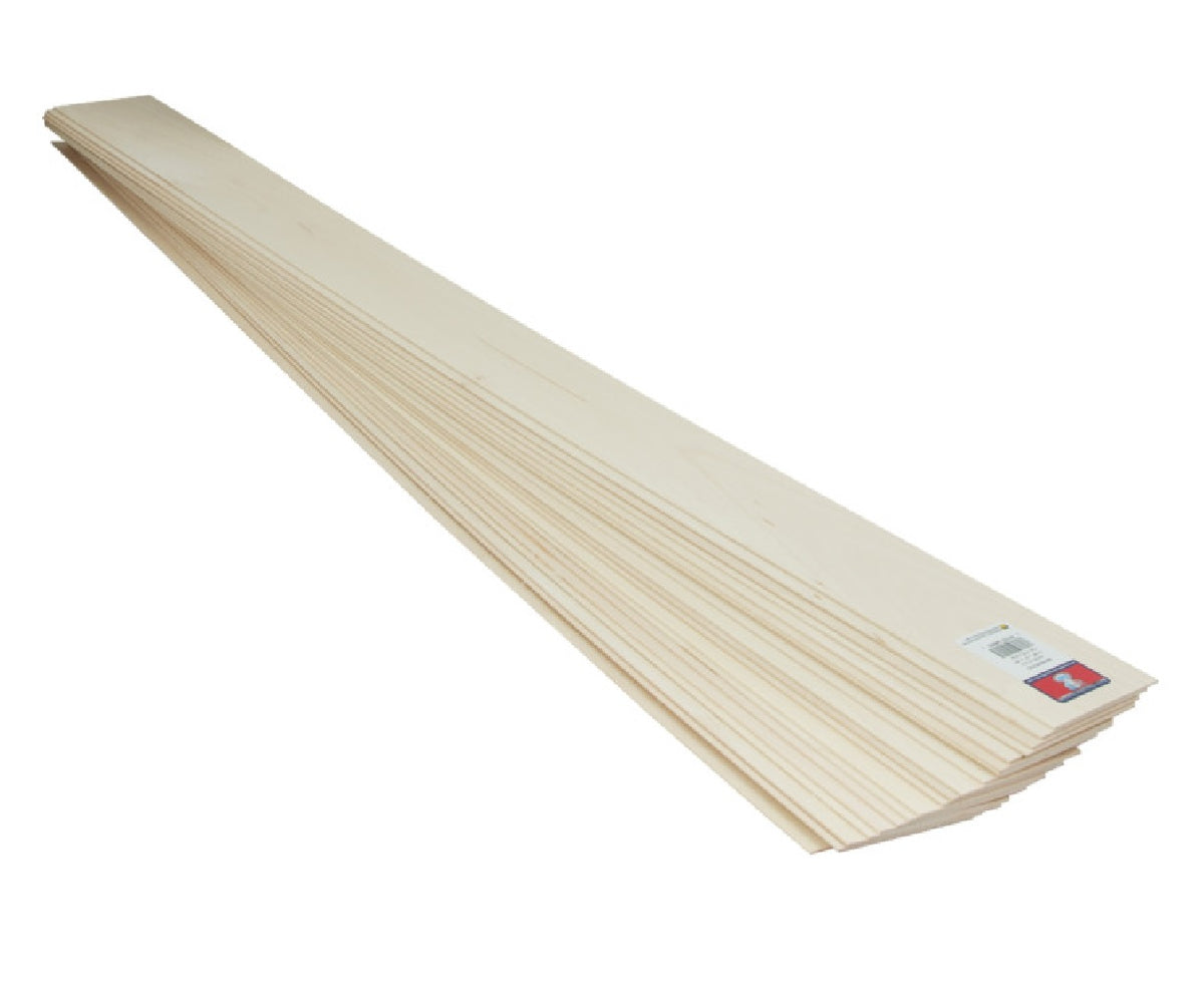 Midwest Products 5003 3/32" x 4" x 36" Basswood Sheet (Pack of 5)