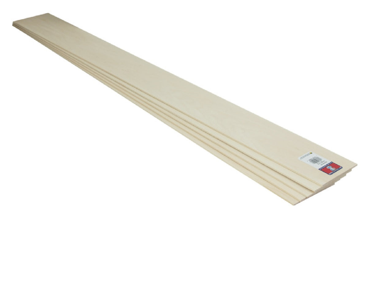 Midwest Products 4004 1/8" x 3" x 36" Basswood Sheet (Pack of 10)