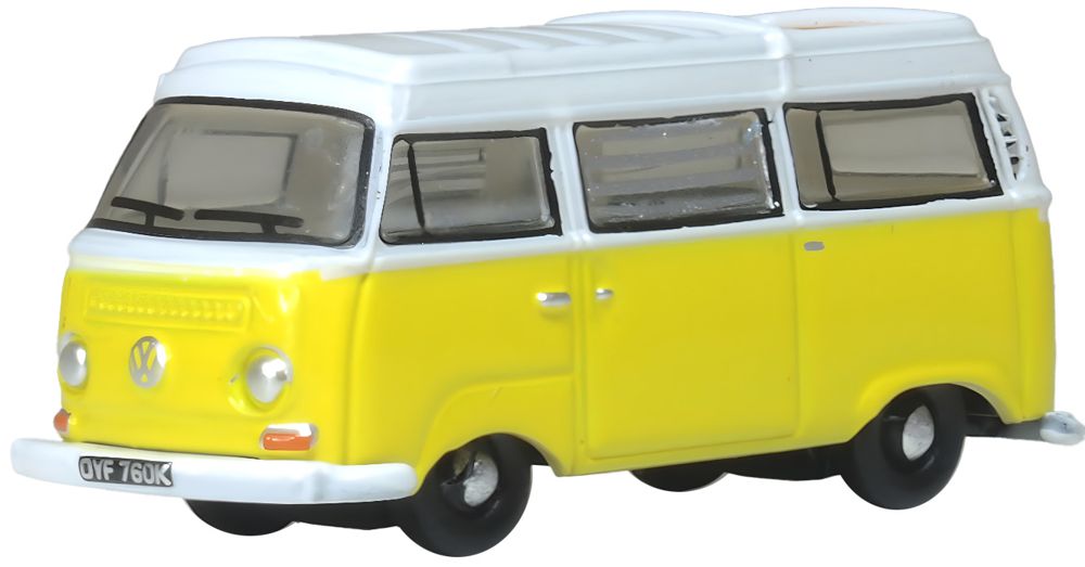 Oxford Diecast NVW016 1:148 Saturn Yellow/White Volkswagen T2 Bay Window Camper