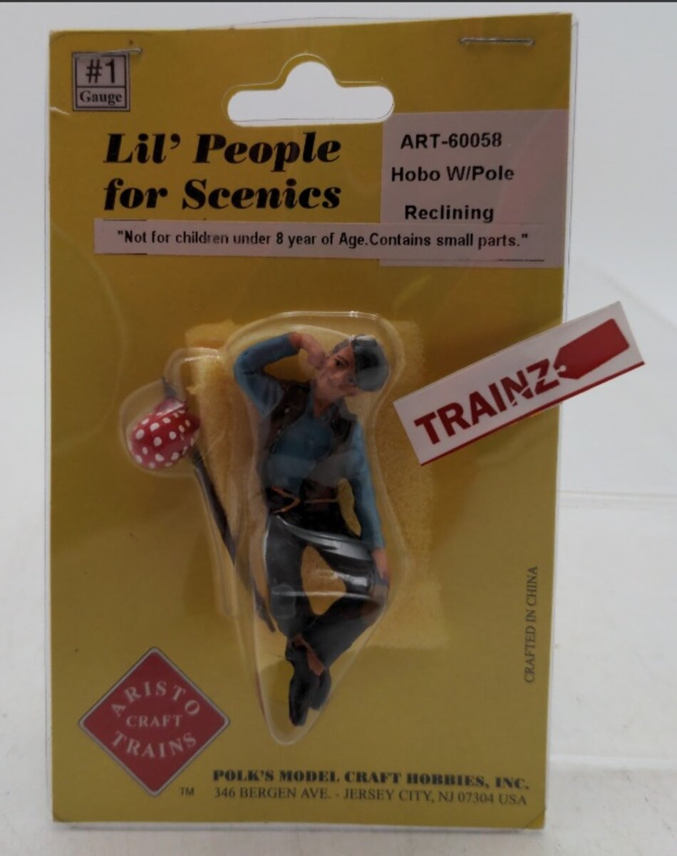 Aristo-Craft ART60058 G Scale Lazy Luke Reclining Hobo Figure