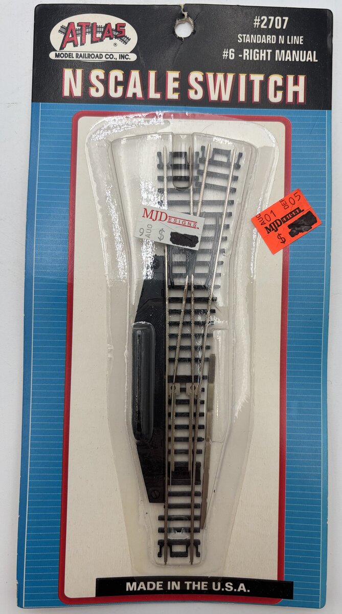 Atlas 2707 N Code 80 Nickel Silver #6 Right Hand Switch Turnout
