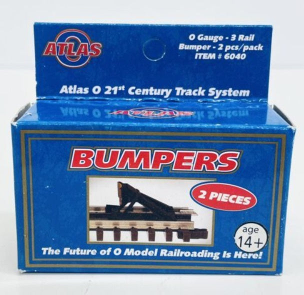 Atlas 6040 O Scale Gauge 3-Rail Bumper 21st Century Track System (Box of 2)