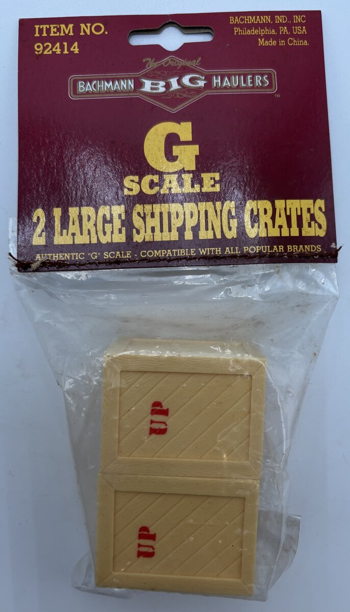 Bachmann 92414 G Scale Beige "UP" Shipping Crates (Pack of 2)