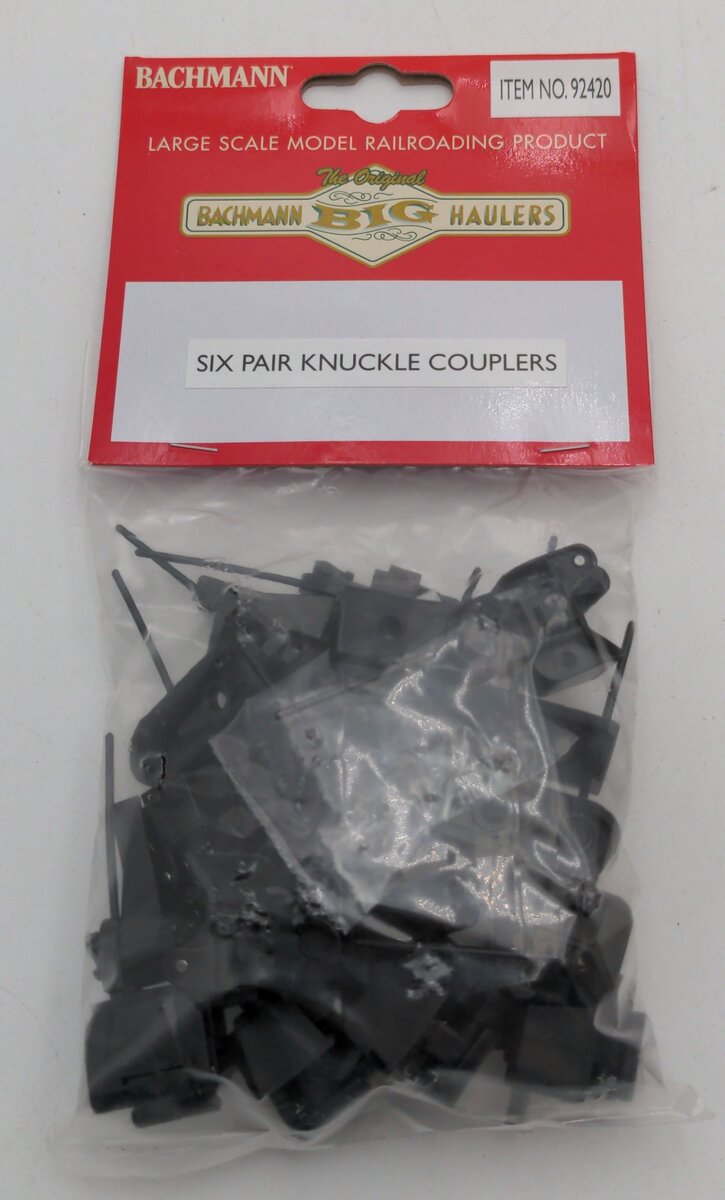 Bachmann 92420 G Scale Knuckle Couplers (6 Pairs of 2)