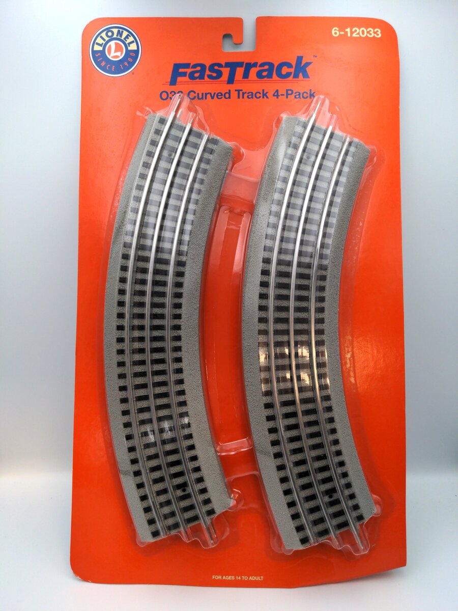 Lionel 6-12033 O36 Scale Curved Track FasTrack (Pack of 4) LN/Box