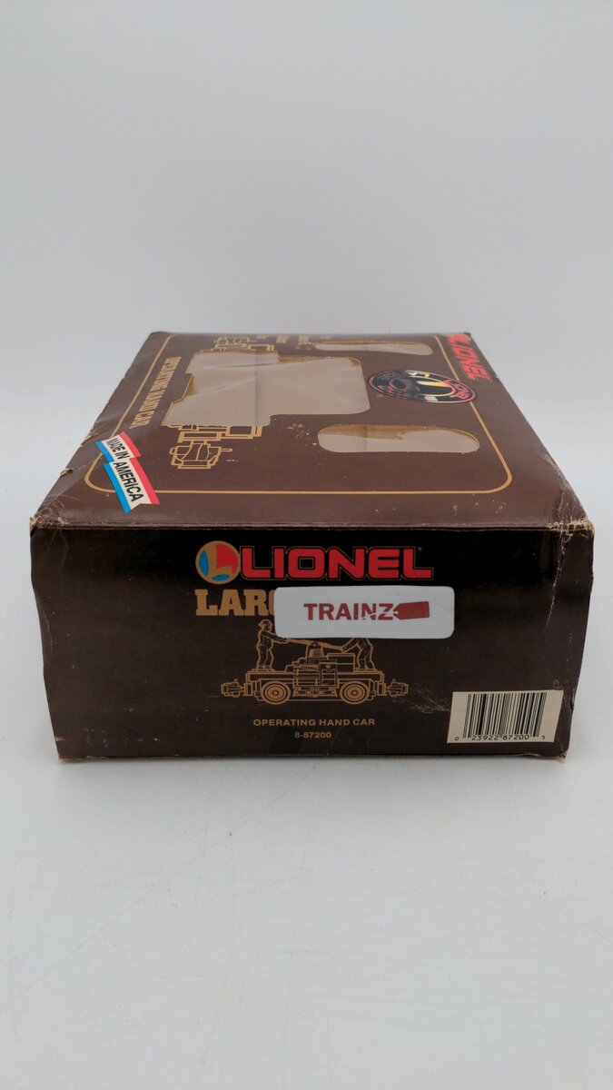 Lionel 8-87200 G Scale Buford & Roscoe Painted Figures Operating Hand Car EX/Box