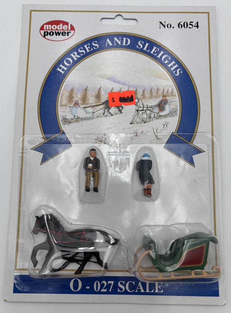 Model Power 6054 O Scale Horse & Sleigh W/2-Figures