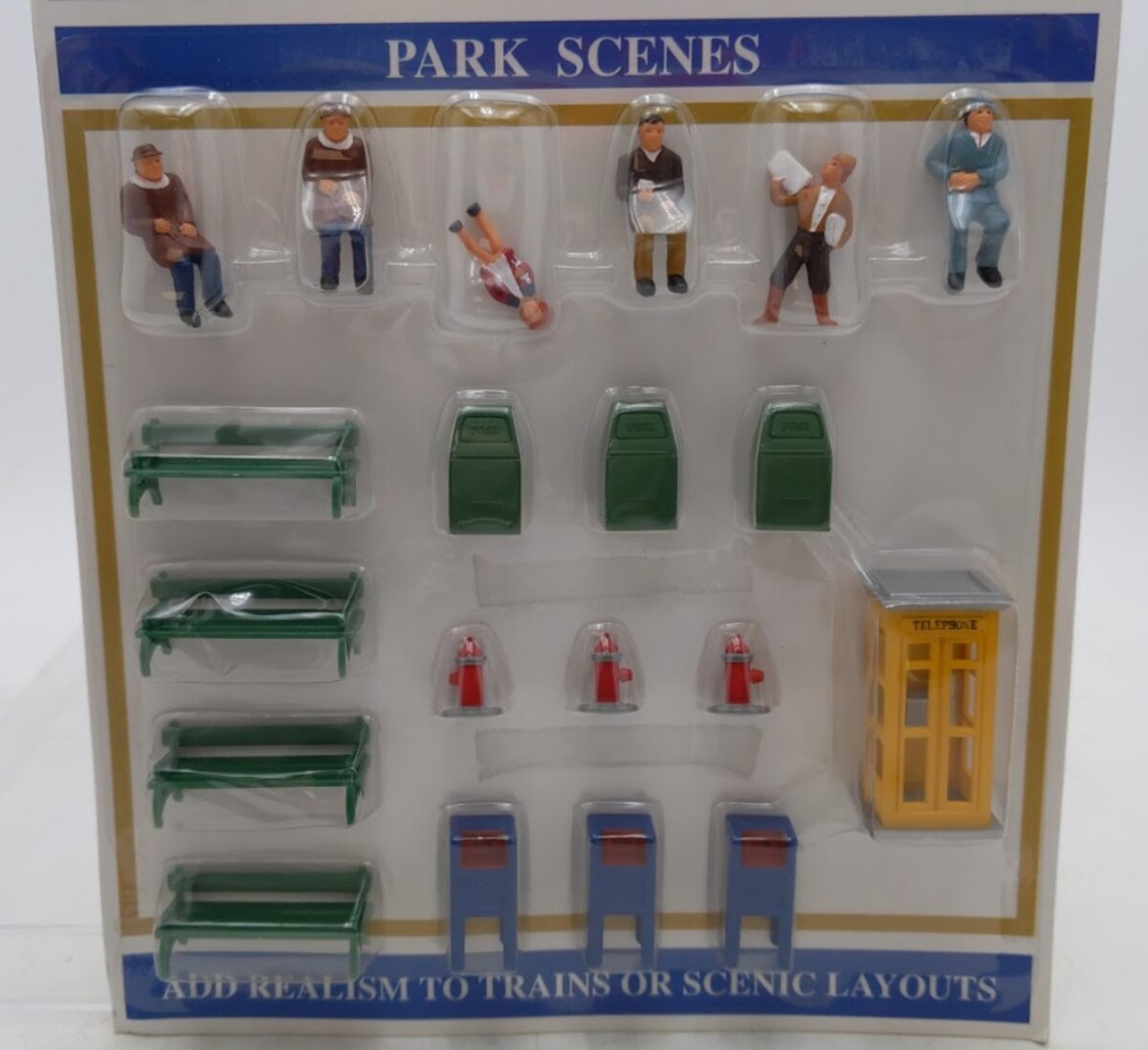 Model Power 6061 O Park Benches & Accessories Set Figures (Pack of 20)