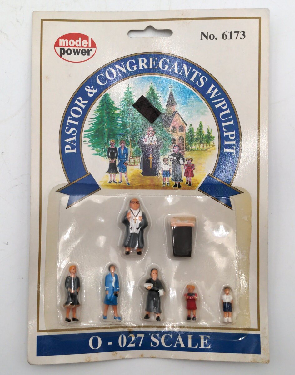 Model Power 6173 O /0-27 Scale Pastor & Congregation W/Pulpit Figure Set