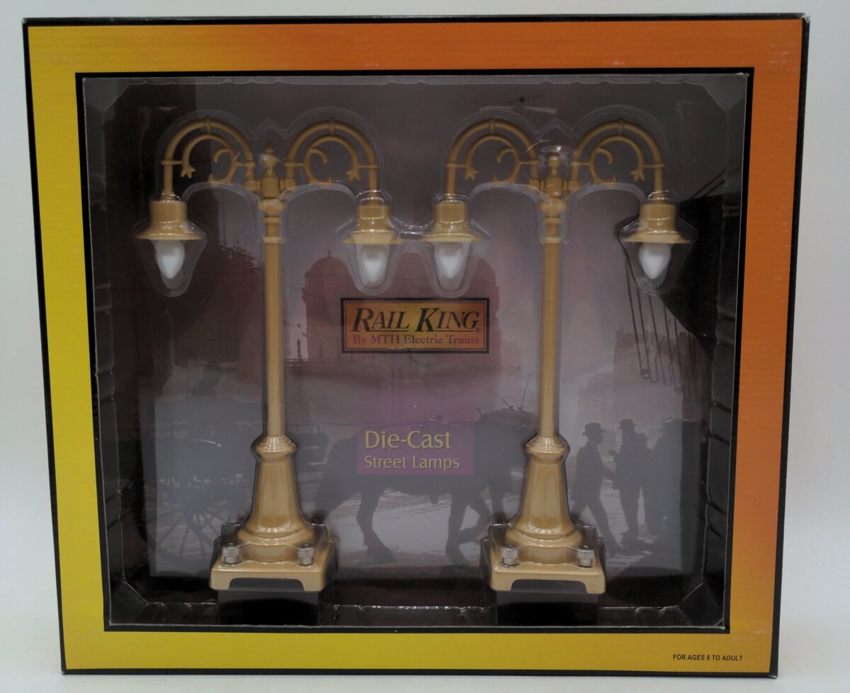 MTH 30-1096 O #54 Cream Diecast Lamp Set (Pack of 2)