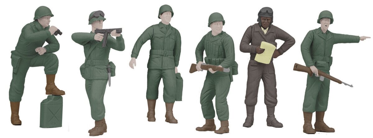 MTH 30-11059 O RailKing # 7 Army Figure Set (Set of 6)
