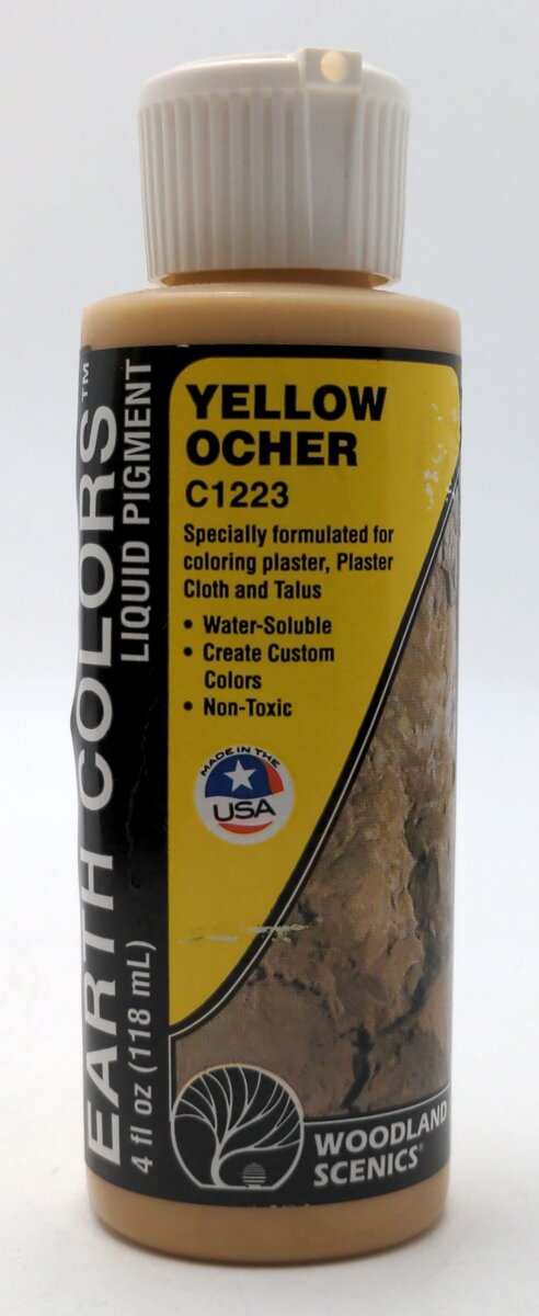 Woodland Scenics C1223 Yellow Ocher Liquid Pigment 4 Fl. Oz. Bottle