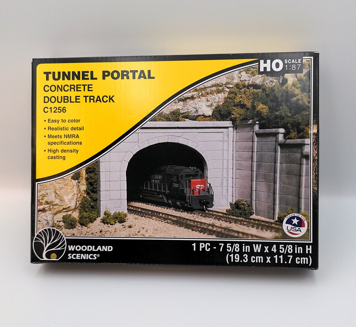 Woodland Scenics C1256 HO Scale Concrete Double Track Tunnel Portal