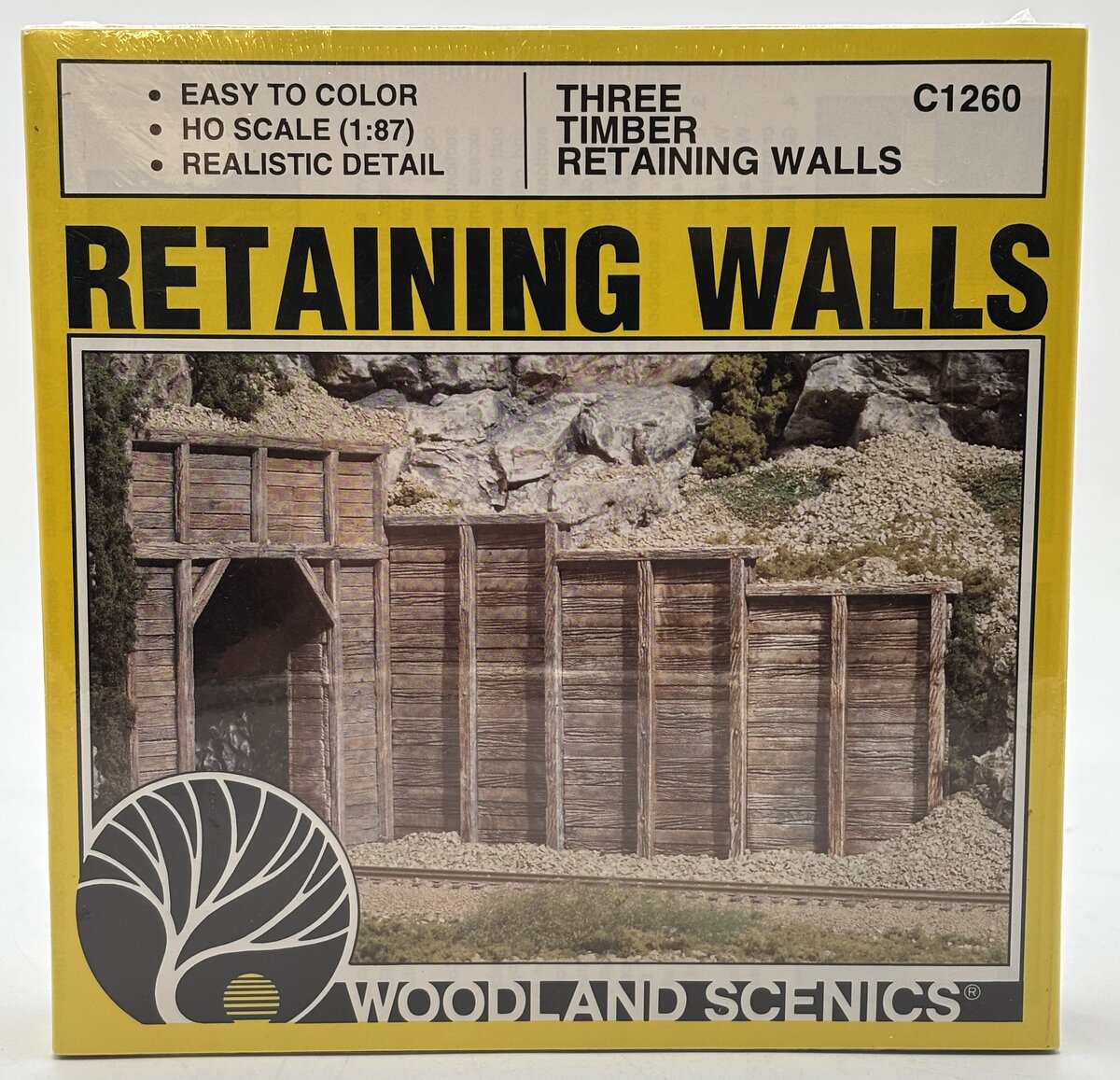 Woodland Scenics C1260 HO Scale Timber Retaining Walls (Pack of 3)