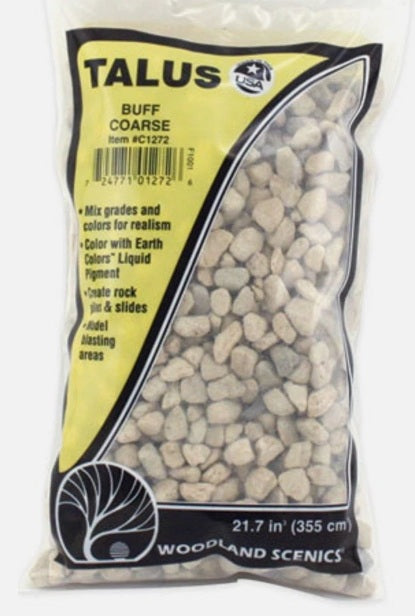 Woodland Scenics C1272 Coarse Buff Talus - 12 Oz. Bag
