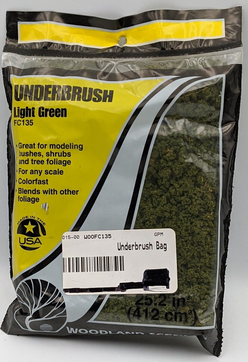 Woodland Scenics FC135 Light Green Underbrush - 12 Oz. Bag