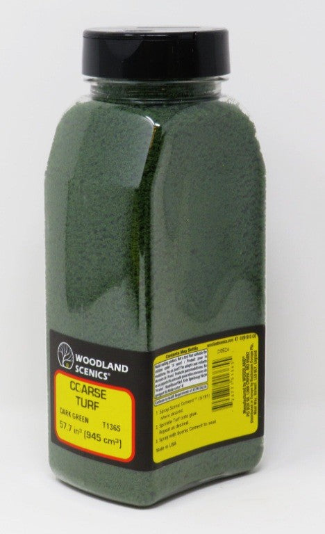 Woodland Scenics T1365 Coarse Turf Dark Green 32 Oz. Shaker